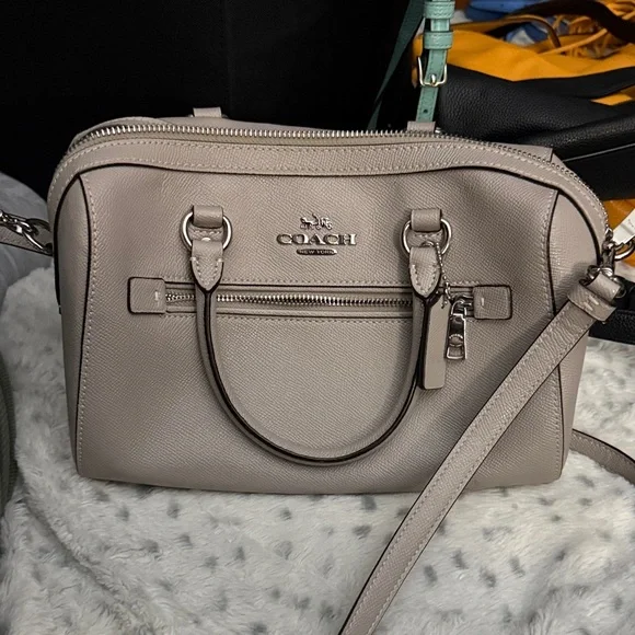 Coach Women's Taupe Leather Satchel - Picture 1 of 1